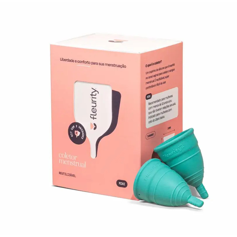 KIT FLEURITY – 2 COLETORES MENSTRUAL MINI (SEM RELAÇÃO SEXUAL)