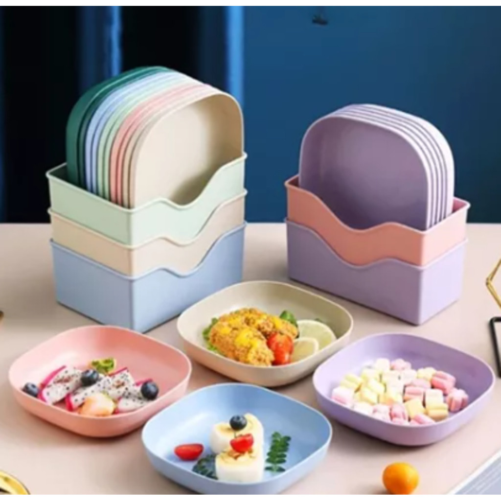 Kit 10 Pratinhos Plásticos Reutilizaveis Com Suporte