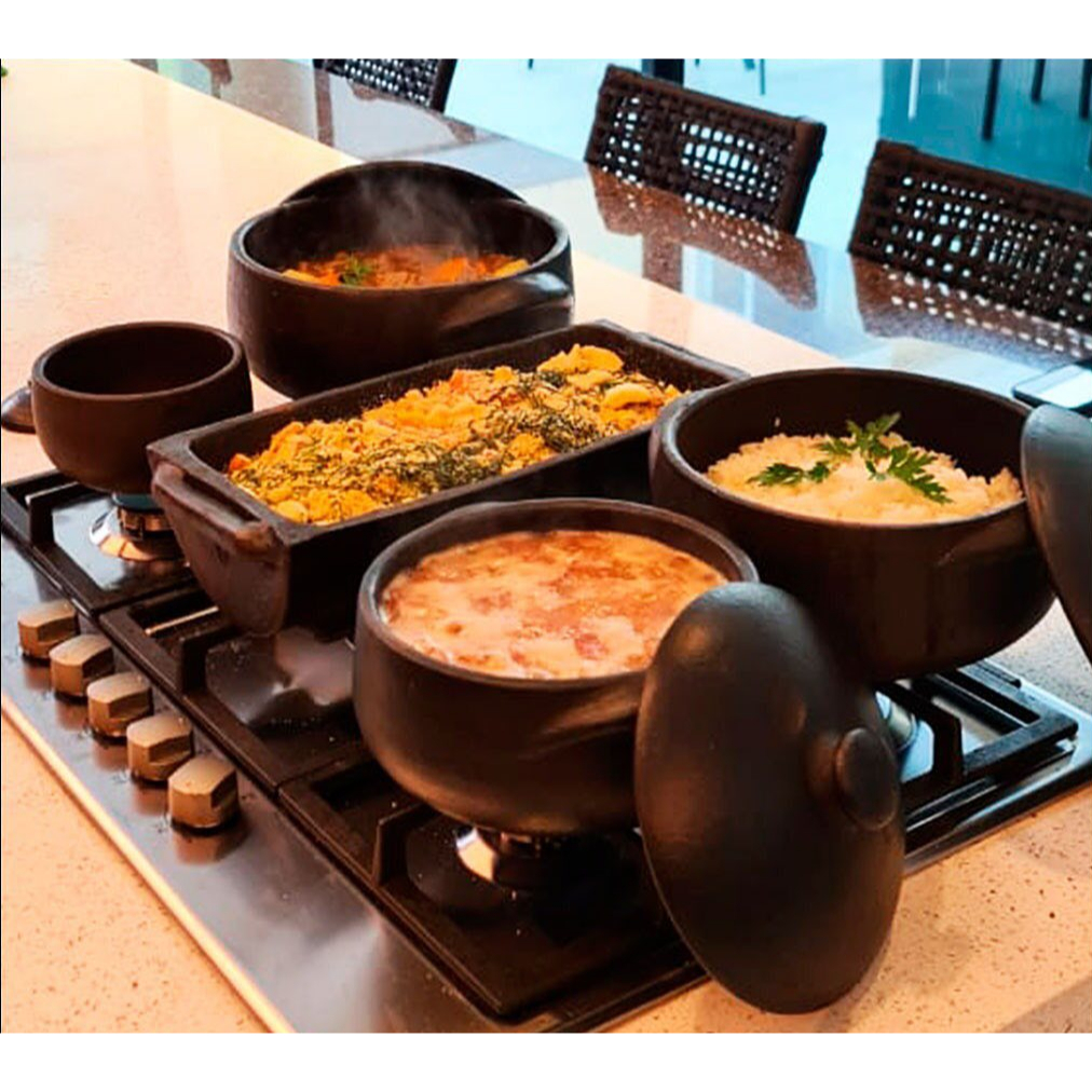 PROMOÇÃO DIA DAS MÃES | Kit Panelas de Barro Capixaba P, M e G (1L, 2L e 5L) + 2 Cumbucas | Original