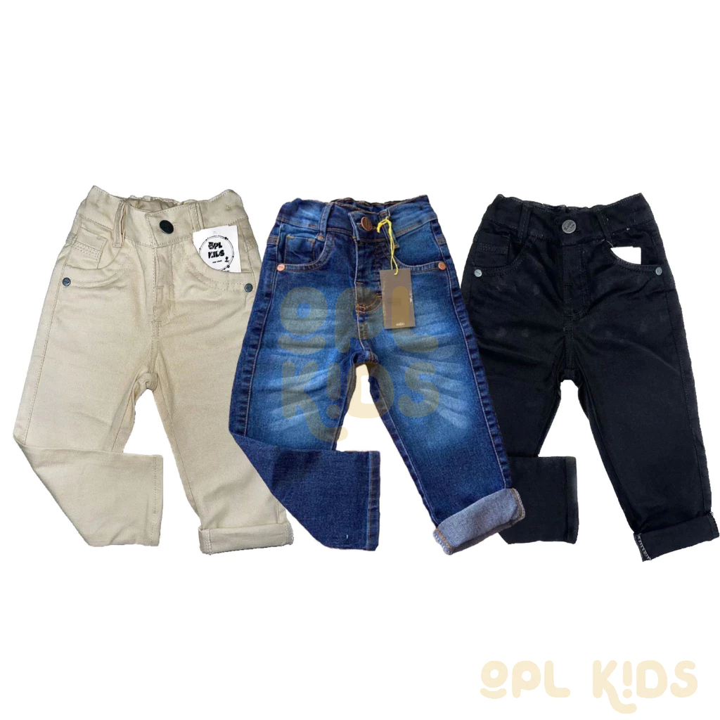 Calça Infantil Slim Skinny Menino Jeans Cores Masculina Qualidade e Conforto