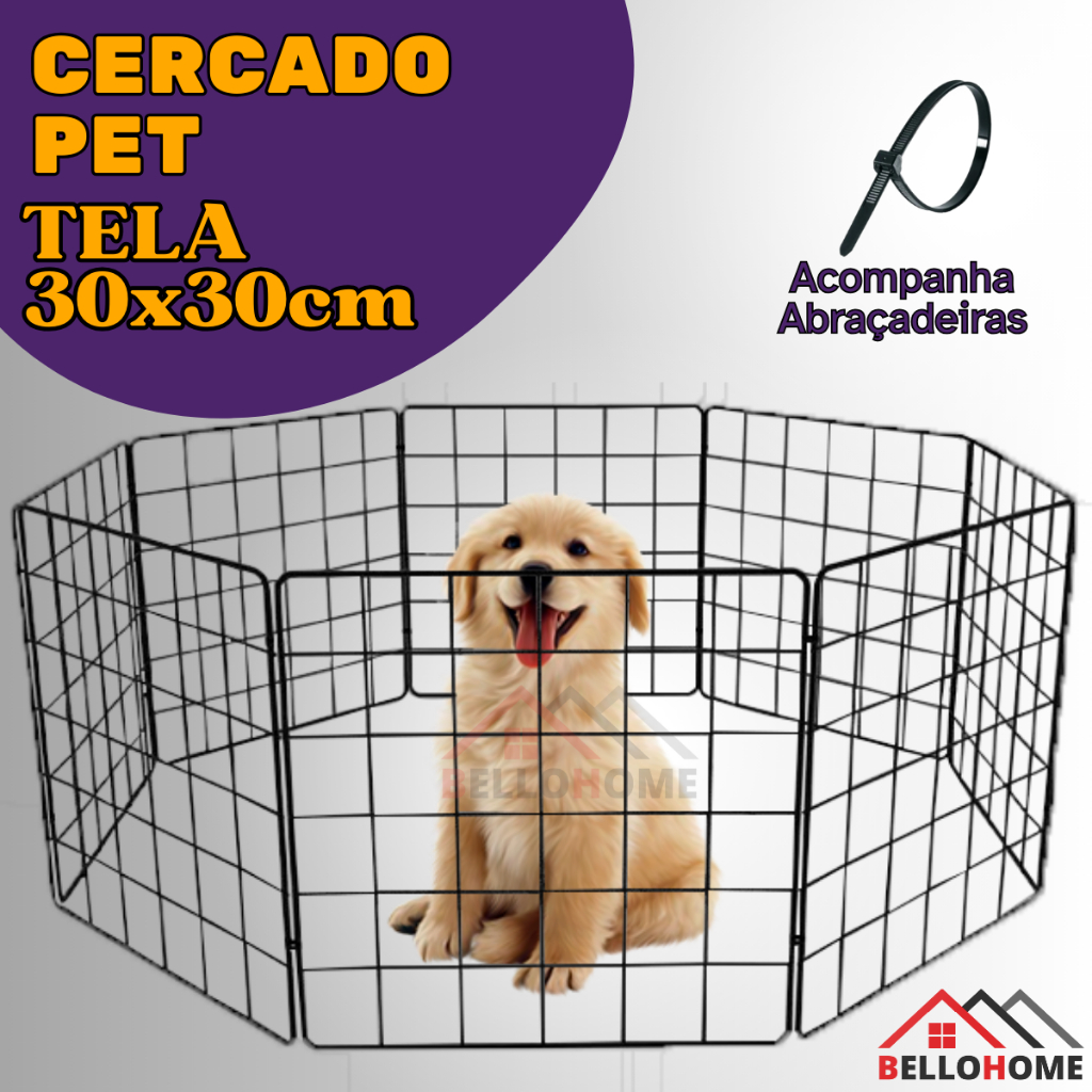 Cercado P/ Pet Em Tela Aramada Cercadinho Para Cachorro