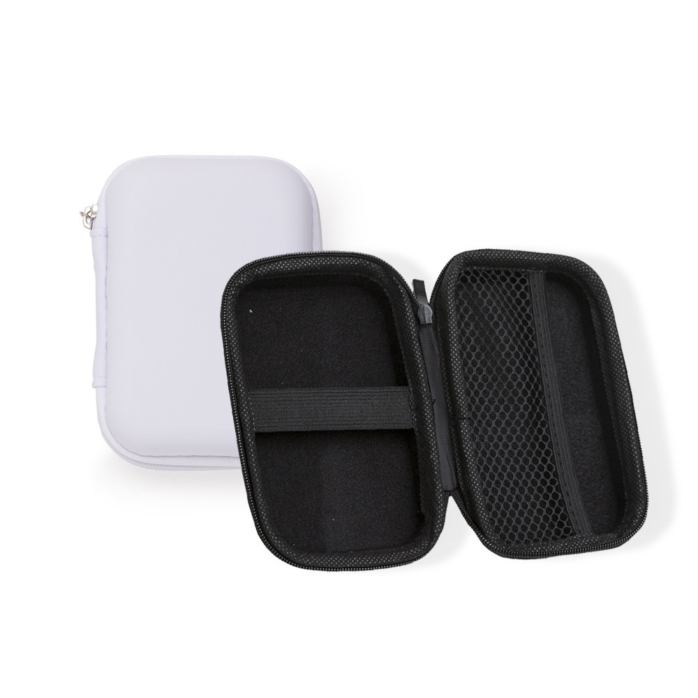 Estojo Case Preto com Zíper e Rede Interna para Acessórios, Fones, Cabos ou Pendrive