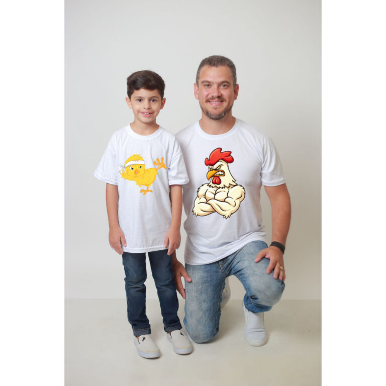 Kit camisetas brancas tal pai tal pai tal filho Ga
