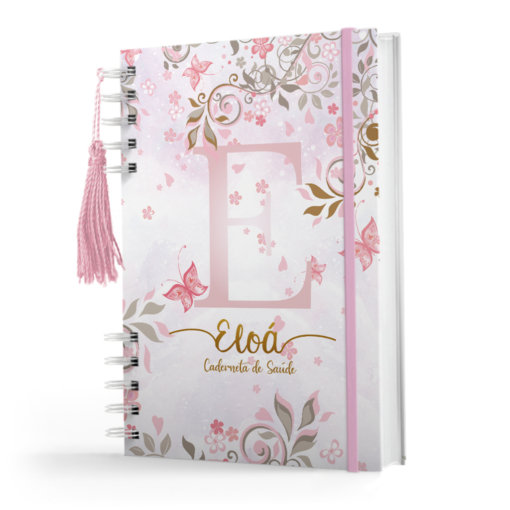 Caderneta De Vacinação Menina Personalizada C/ Nome – Floral