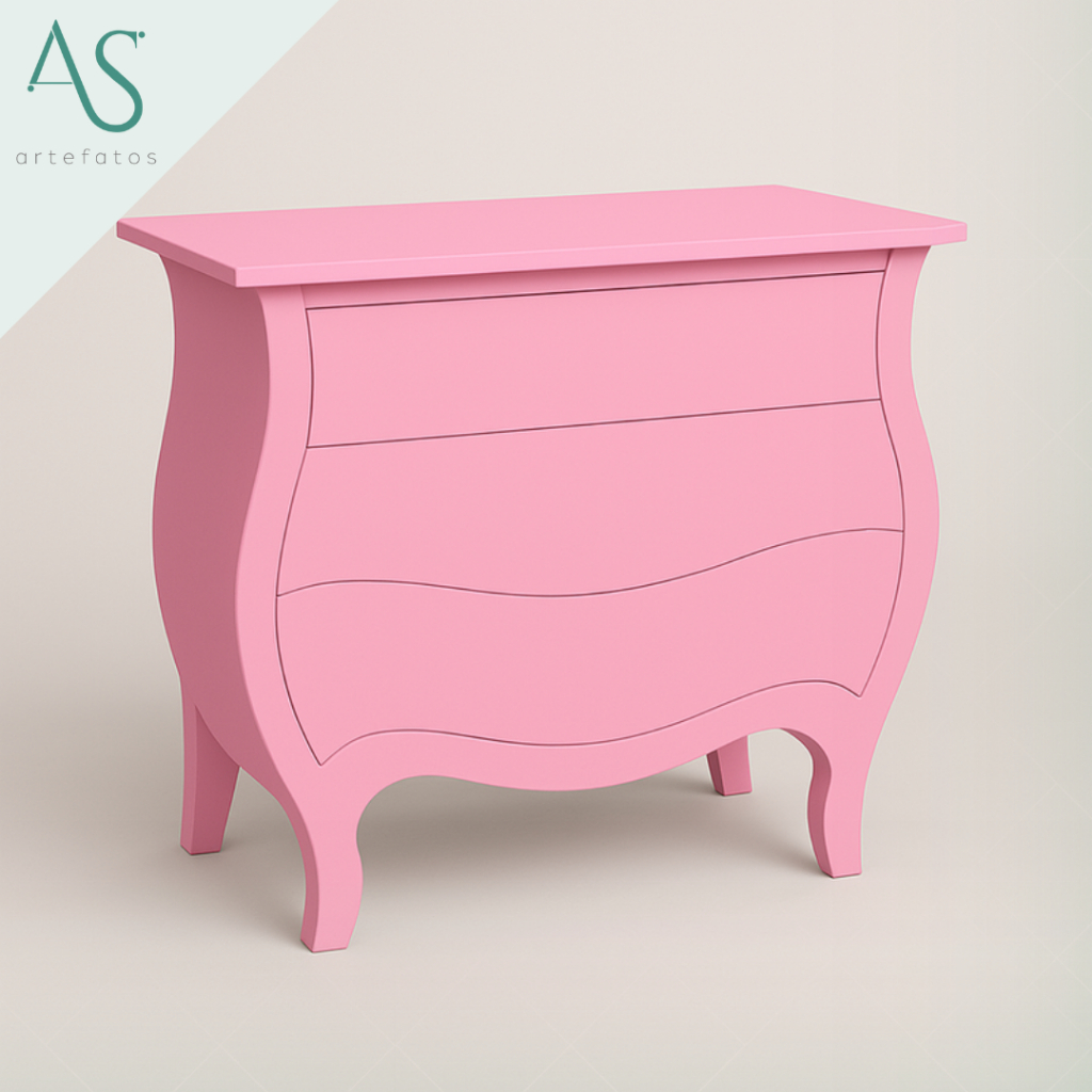 Comoda Bombe Fake Decorativa Mini Table 3 Gavetas