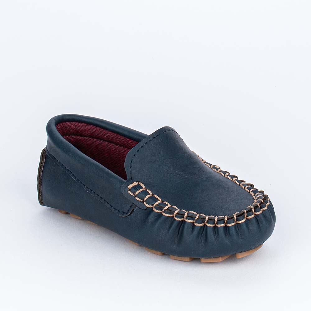 Sapato Masculino Mocassim Infantil Menino Kidy Costuras Marinho