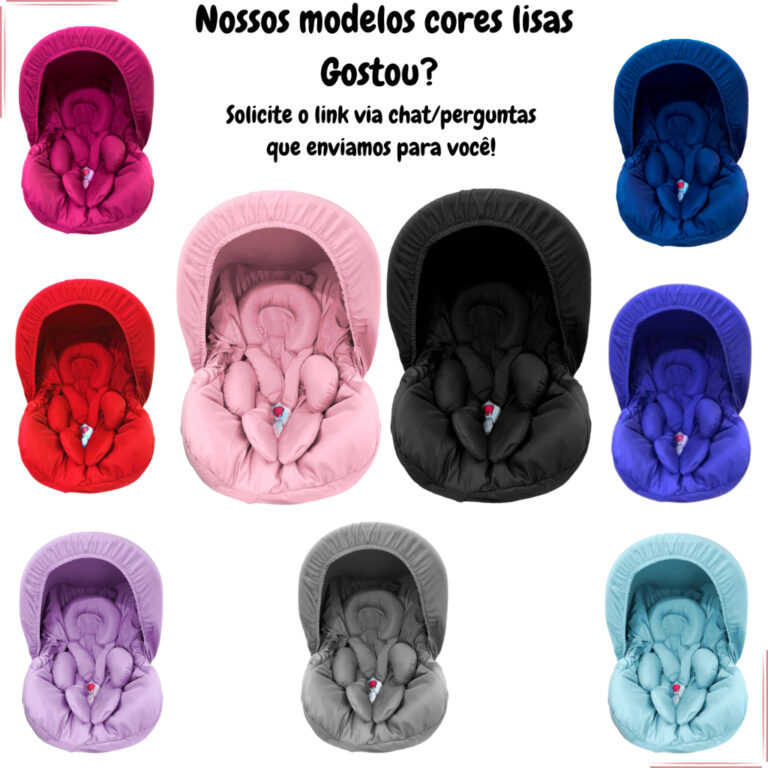 Kit 5 Peças para Bebê Conforto Capa Apoio de Cor
