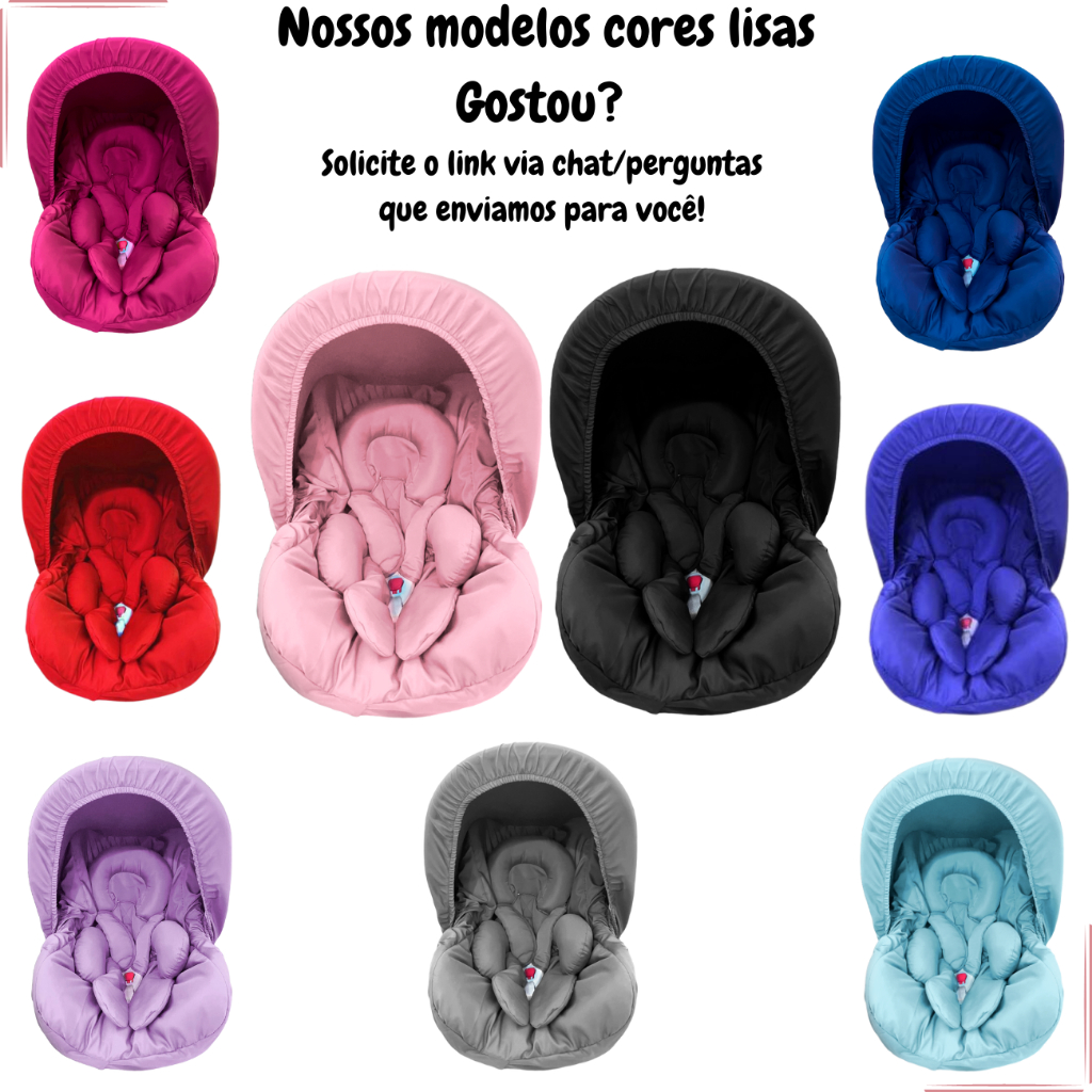 Kit 5 Peças para Bebê Conforto Capa Apoio de Corpo Microfibra Oferta Varias Cores Tamanho Universal