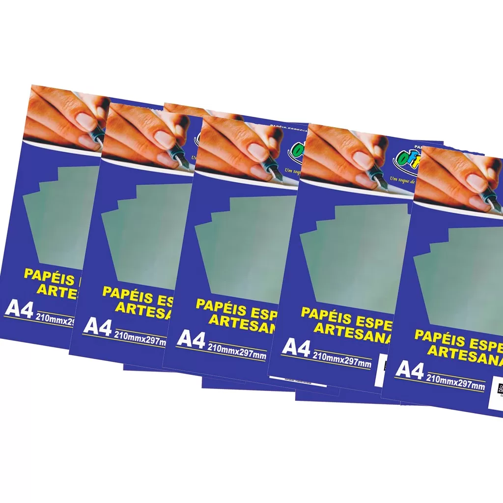 Kit 10 pacotes de papel lamicote prata off paper 100 folhas