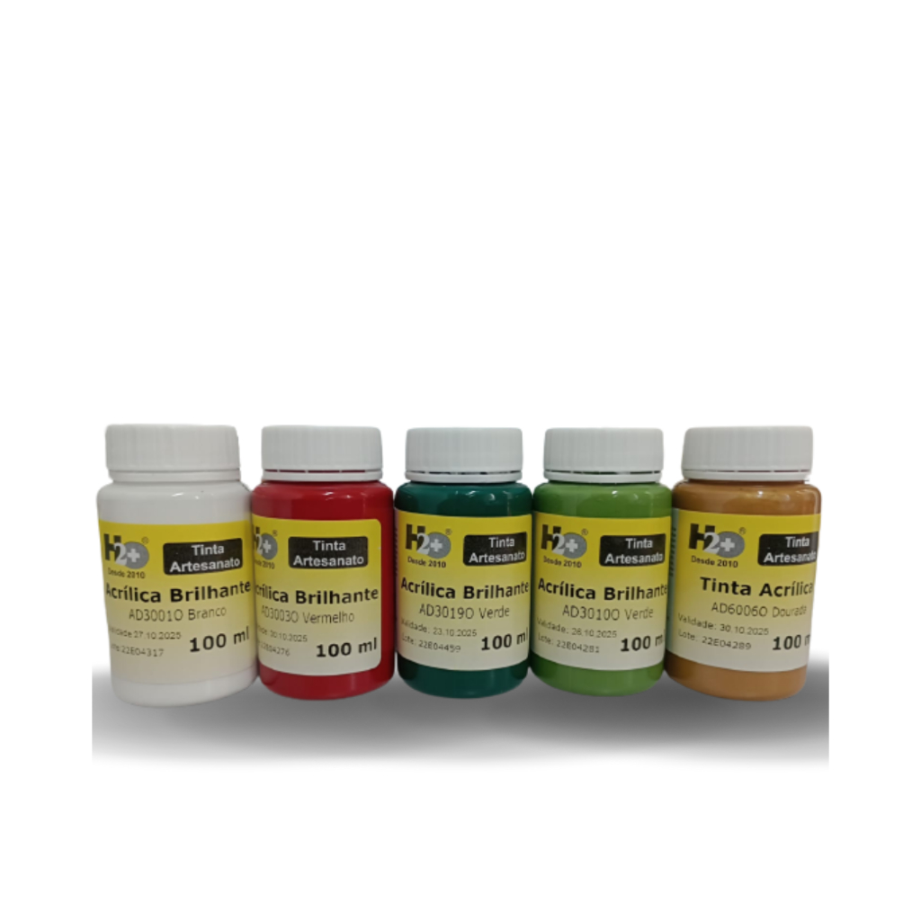 Tinta Acrílica Para Artesanato Kit Natal 5Cores 100Ml