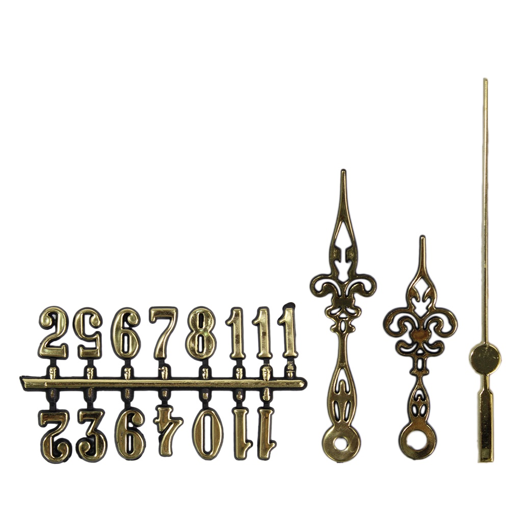 5 Ponteiros E 5 Números Arábicos Confecção De Relógios Pequeno Dourado