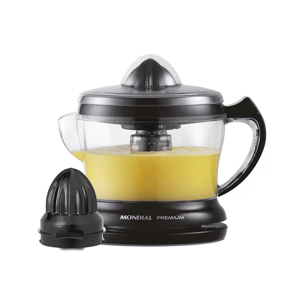 Espremedor de Frutas Mondial Premium E02 1,25L Preto 30W – 110V