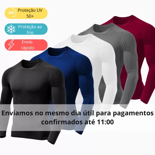 Kit 2 Camisa Térmica Masculina Proteção Uv 50+ 