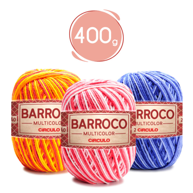 Fio Barroco Multicolor 400g crochê tricô