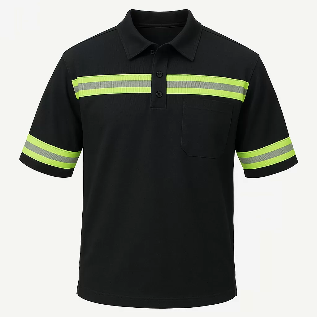 02 Camisa De Brim 02 Botão C/ Faixa Refletiva Manga Curta