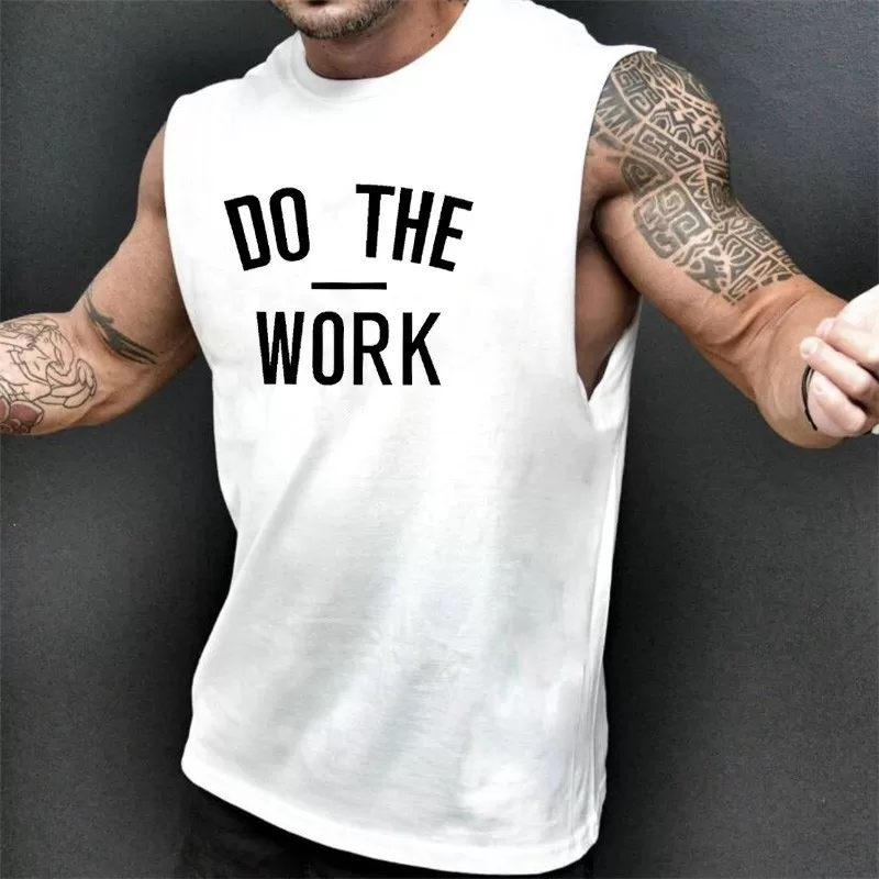 Camiseta Regata Oversized Masculina THE WORK Academia Modelagem Grande Para Treino