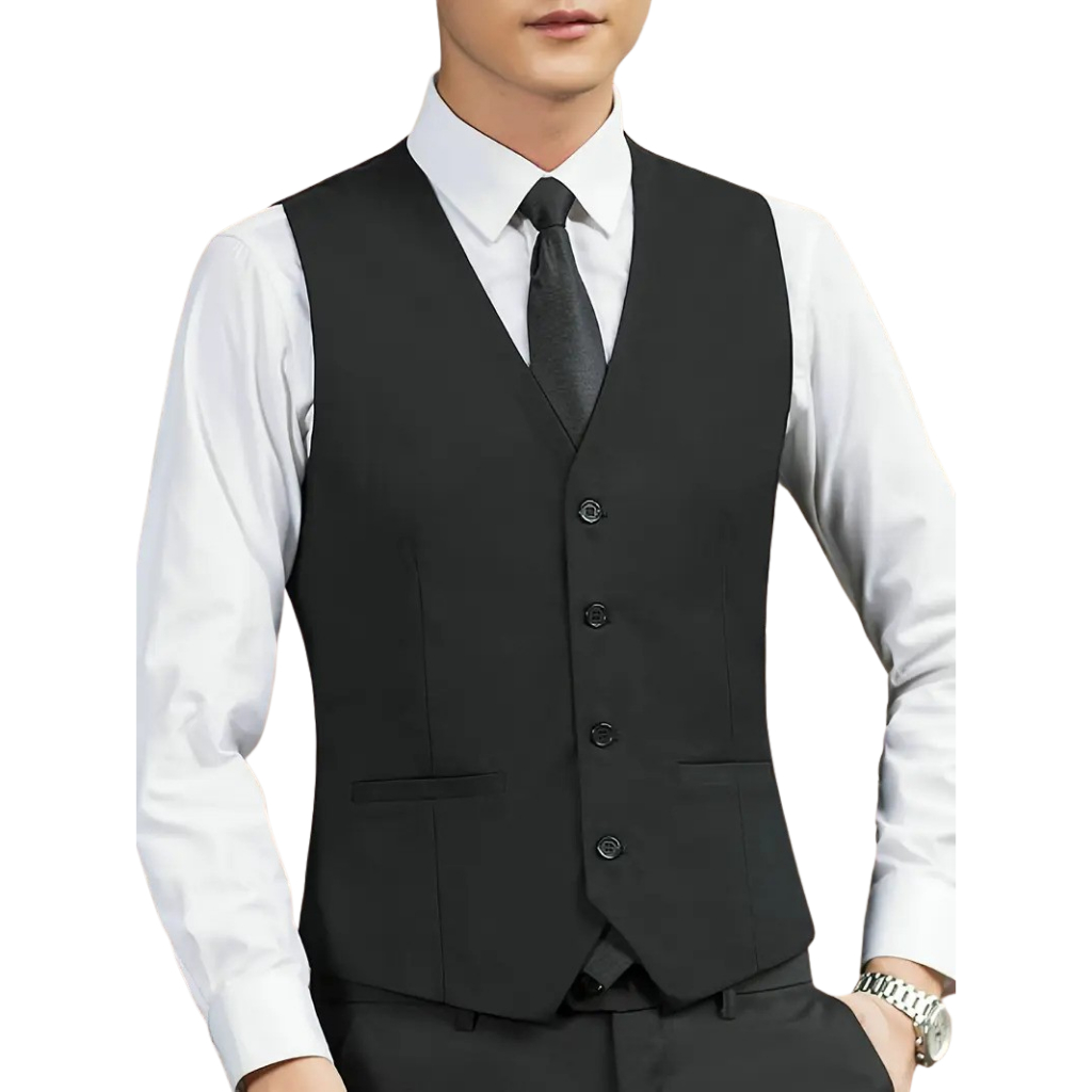 Colete Social Masculino Slim 4 Botões Ajustável Elegante Casamento Festa Várias Cores