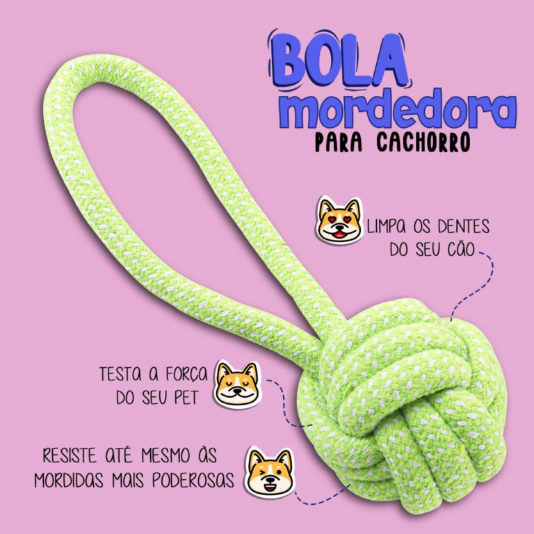 Bola Mordedora de Corda para Cachorro – Azul