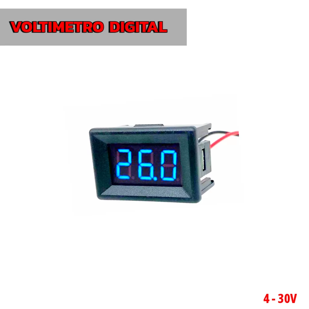 Voltimetro Digital para painel 0.36 medidor de voltagem e bateria DC 4.5-30V