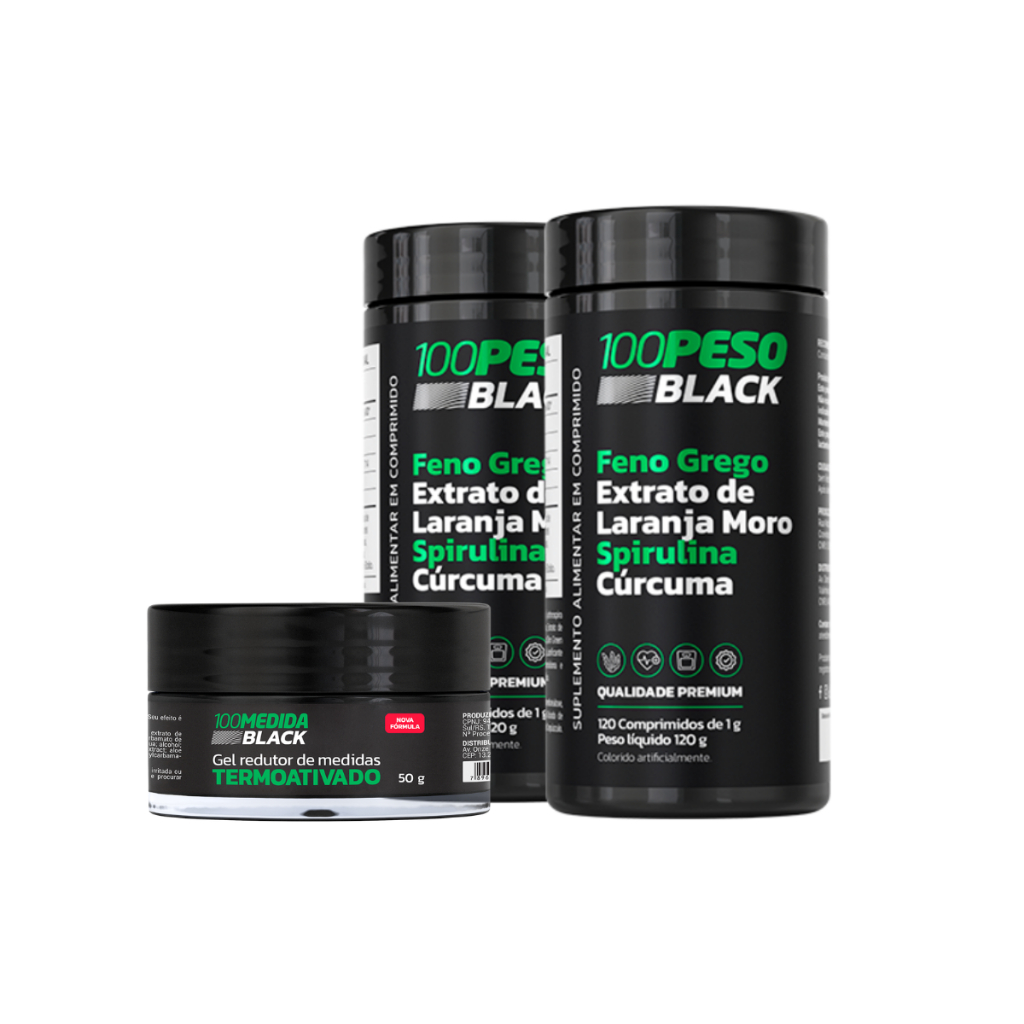 2 Potes Suplemento Alimentar em Comprimidos – 100 Peso Black