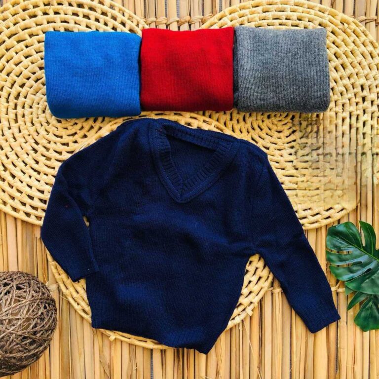 Blusa de lã menino Lisa gola em V sueter trico in