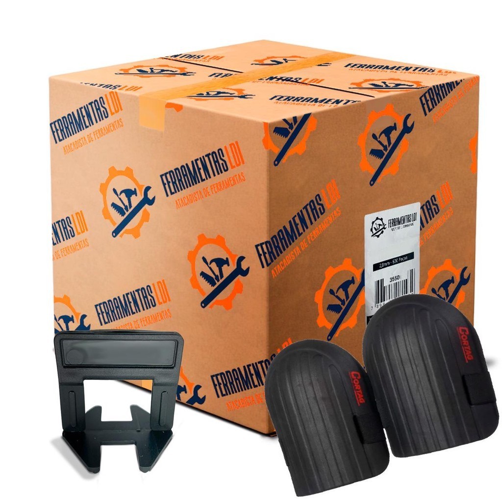 Espaçador Nivelador 1mm ECO para Piso 500 Un. FERRAMENTAS LDI + Joelheira CORTAG 60538
