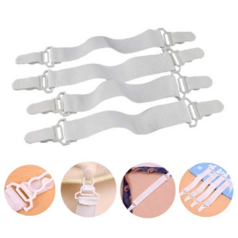 Prendedor De Lençol Elástico Kit 4 Cantos Branco
