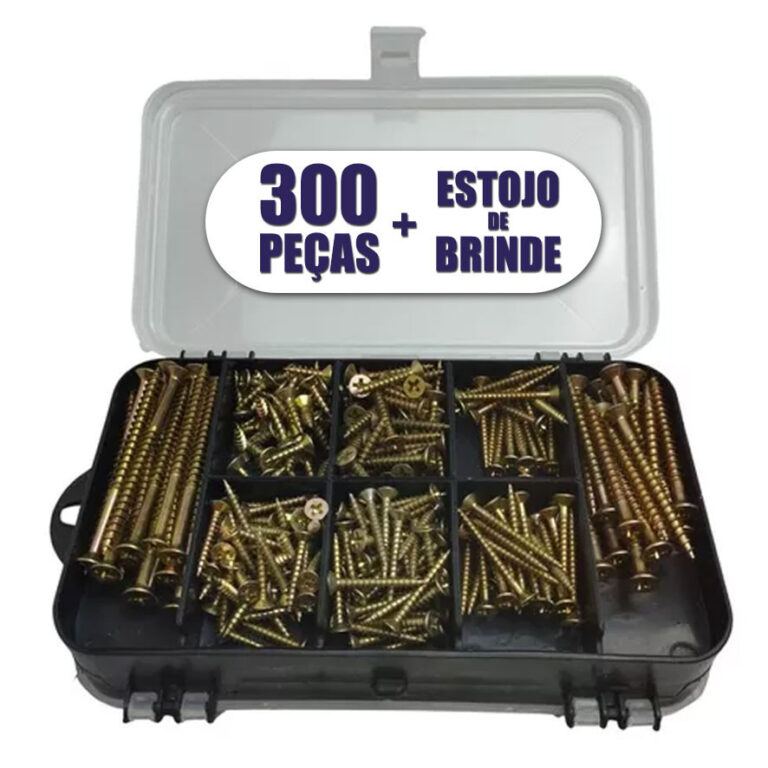Kit Combo 300 pçs – Parafusos Chipboard Phi