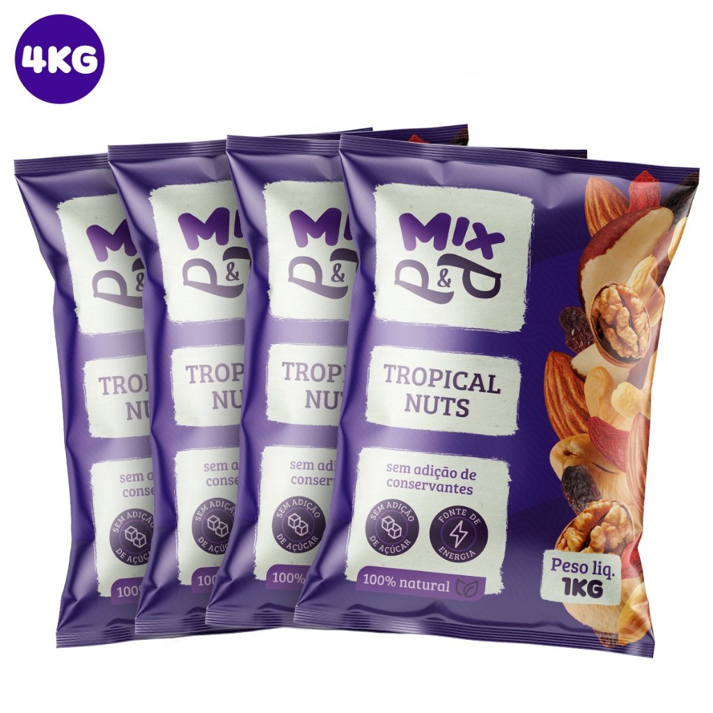 Mix Tropical Nuts PEP – Castanha de Caju/Pará/Amendoim/Amêndoas/Uva Passa/Nozes