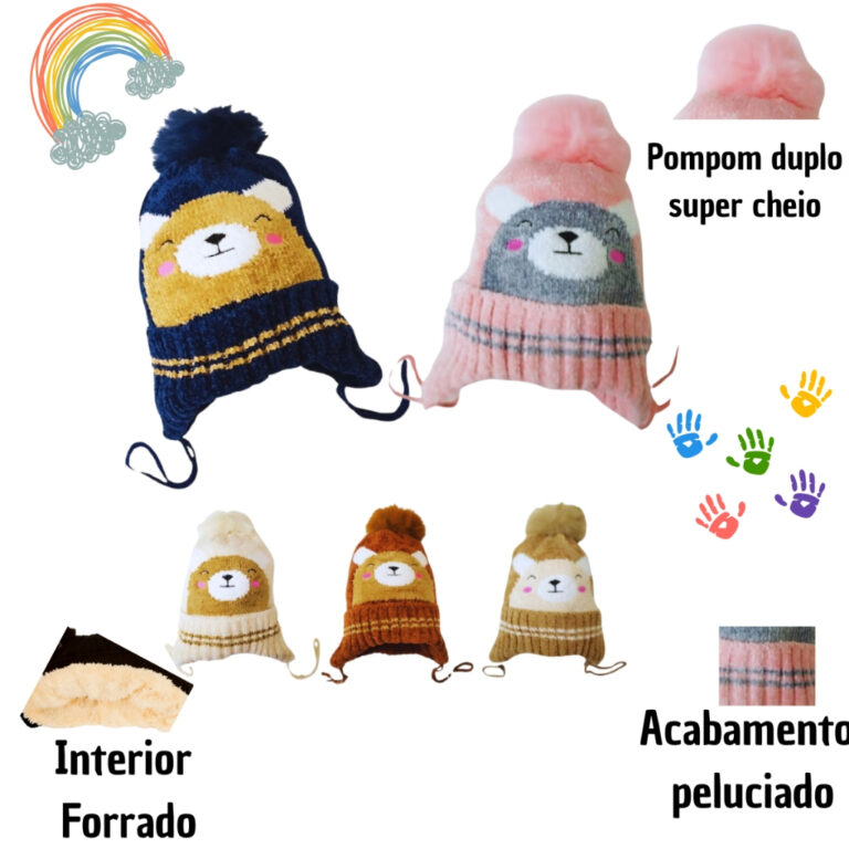 Touca Gorro Infantil Bebê Inverno Frio Forrada Me
