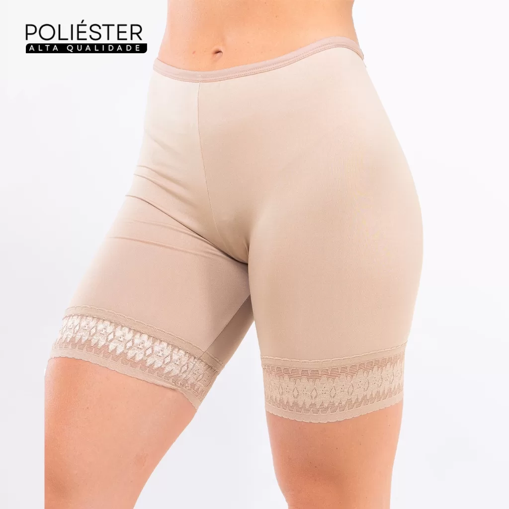 Short Anágua Renda Segunda Pele Poliamida Usar Por Baixo Vestido Lingerie