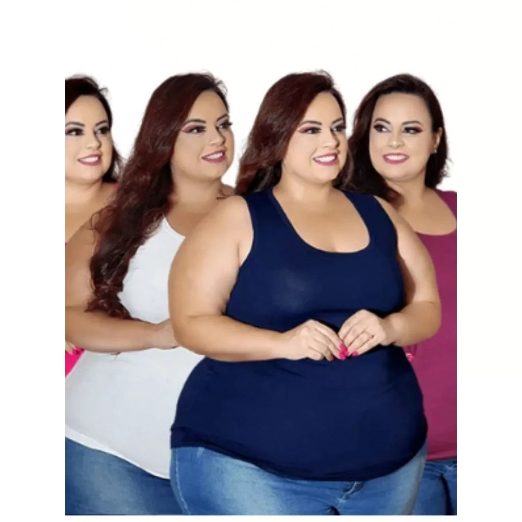 KIT com 5 Regatão Plus Size cores lisas G1 G2 G3 G4 G5 – viscolycra premium – mallha