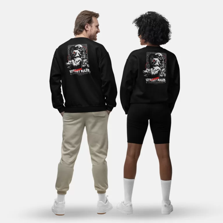 Moletom Preto Branco Estampado Unissex Masculino F