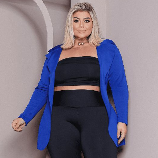 Blazer Plus Size Eventos Luxo Acinturado Trabalho 