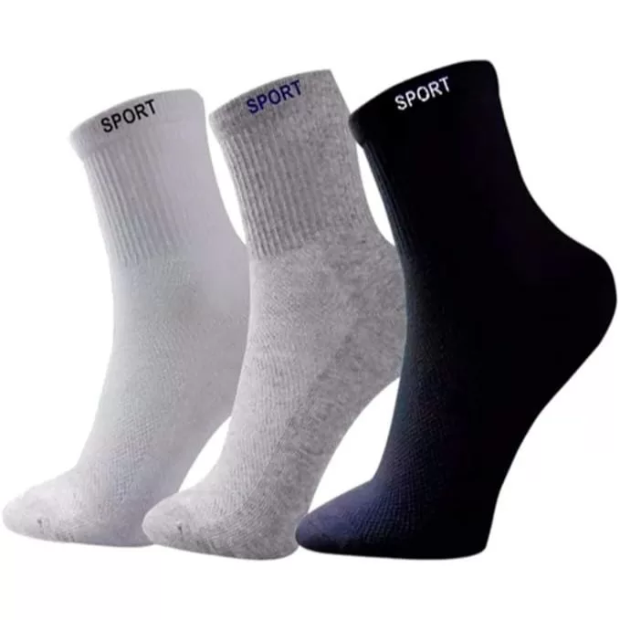 Kit 12 Pares Meia Sport Cano Longo 80% Algodão Es