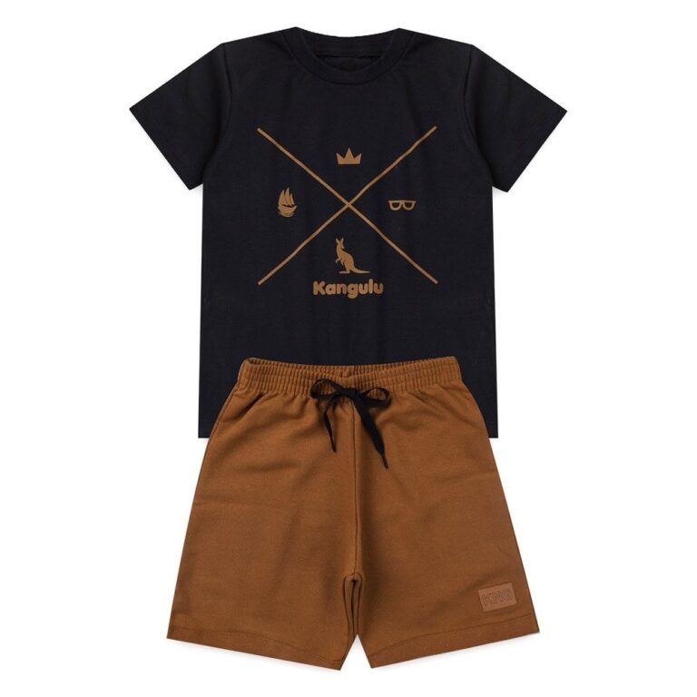 Roupa Menino Infantil Verão Kangulu Conjunto Infa