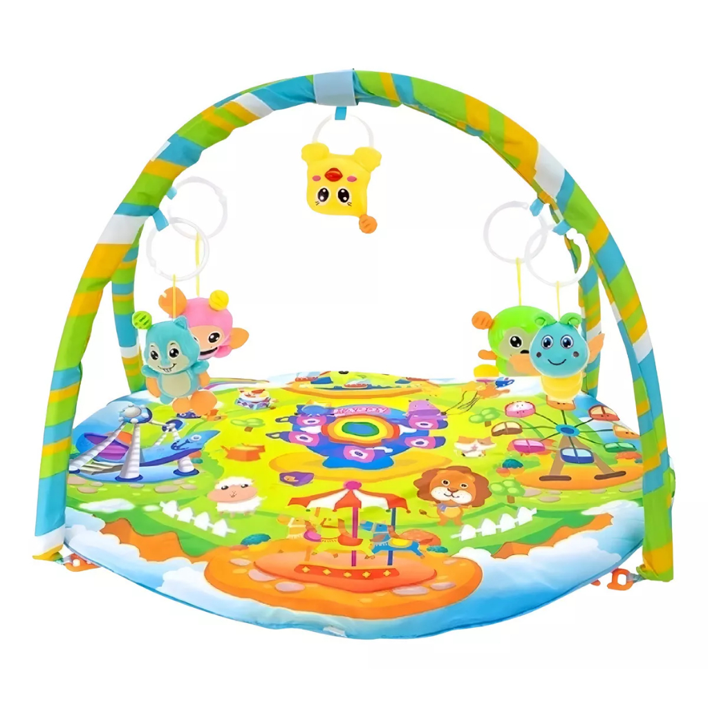 Tapete De Atividade 65cm – Com Arco Duplo Chocoalhos Brinquedos Educativo Para O Desenvolvmento
