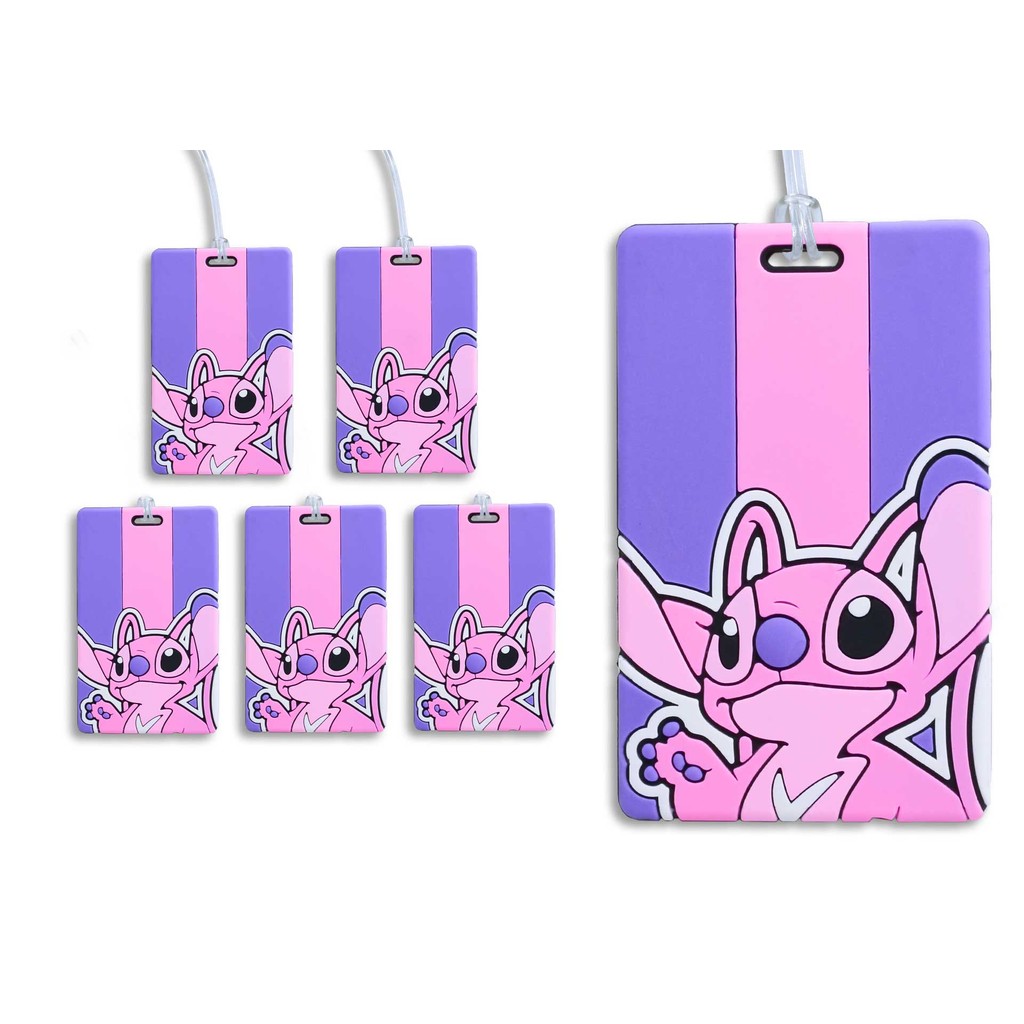 Kit 12 Tags Identificador De Malas Mochila Stich Angel Emborrachado – Tags De Bagagem Bolsas Viagem