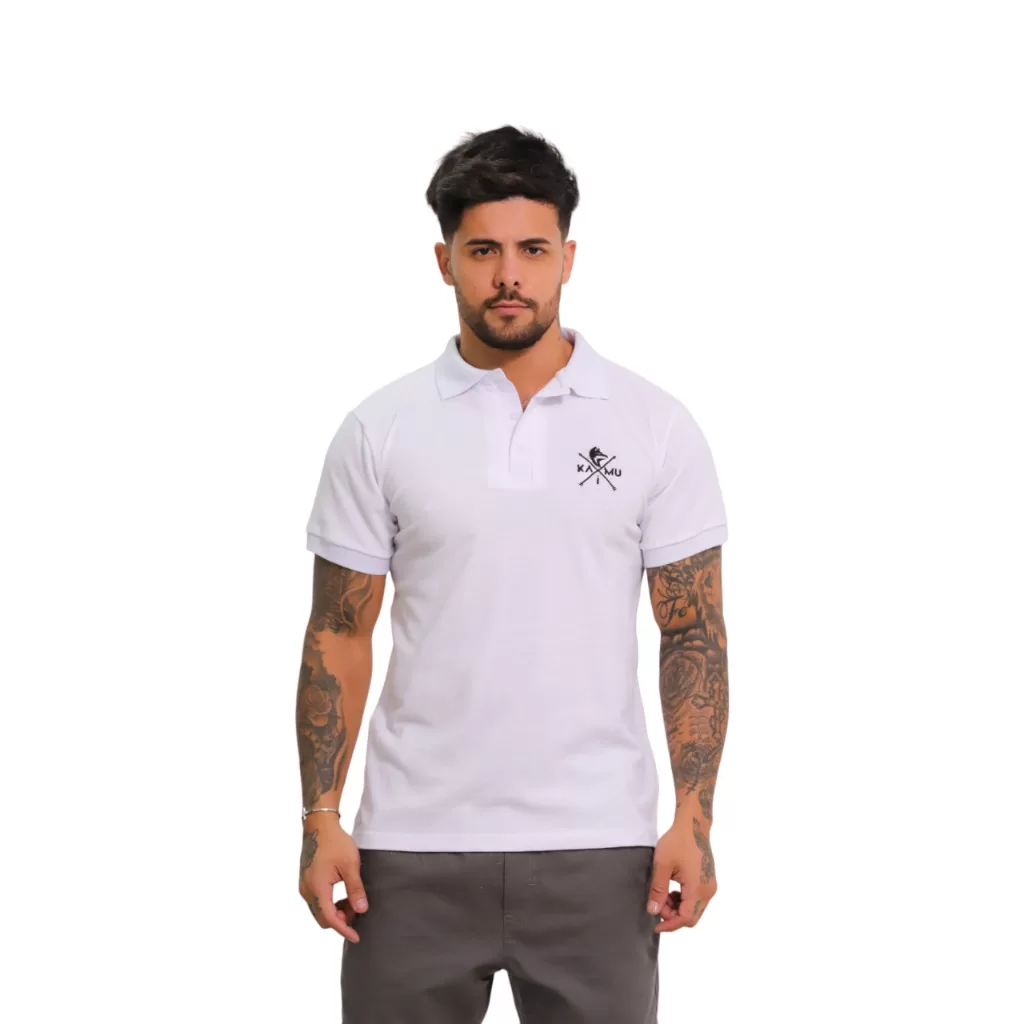 Camisa Gola Polo Malha Piquet  Masculina Linha Premium Branca Envio Imediato