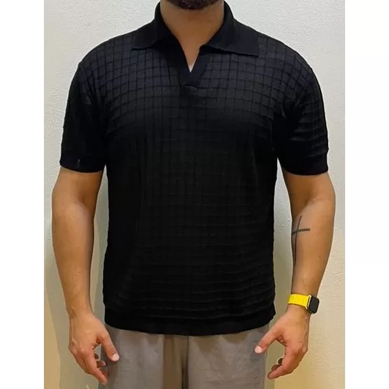 Camiseta Gola Polo Tricot Texturizada Masculina Cl