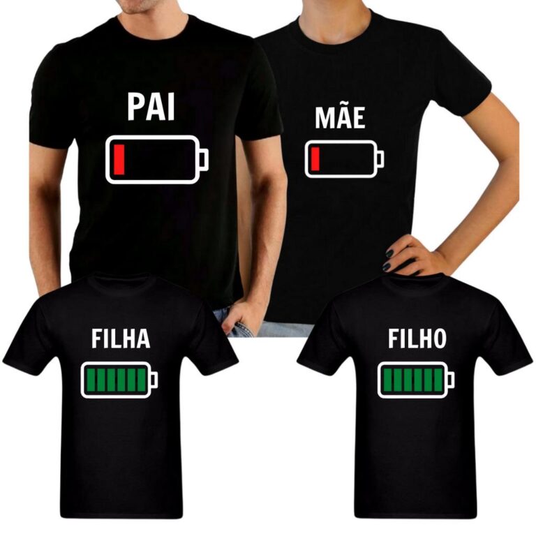Kit Familia Camisas Tal Pai Tal Filho Bateria Frac