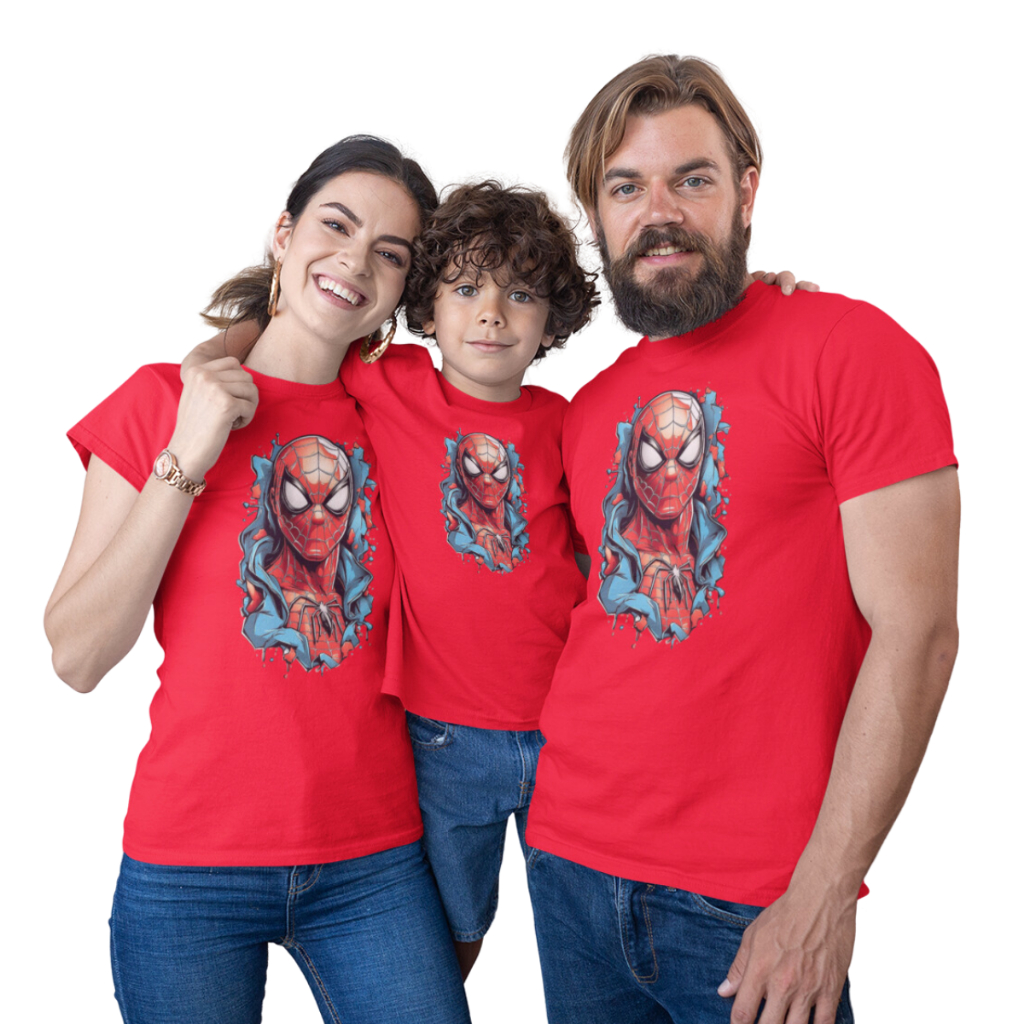 Camiseta Camisas Homem Aranha Aniversarios C49 Monte seu Kit Familia -Valor de 1 peça