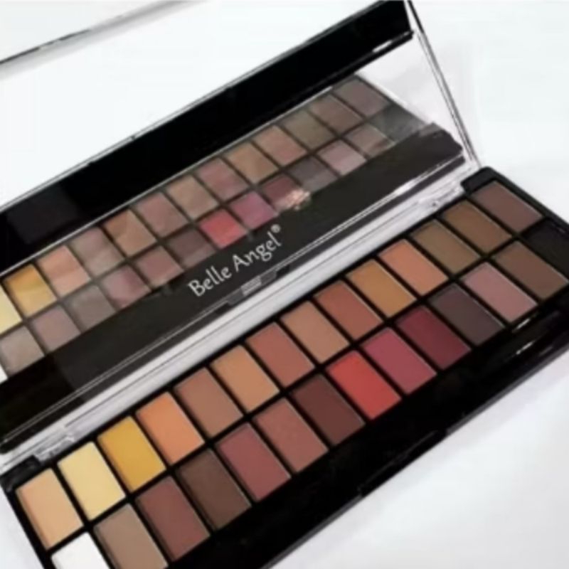 Paleta de sombra belle angel  28 cores matte e nude com pincel B013