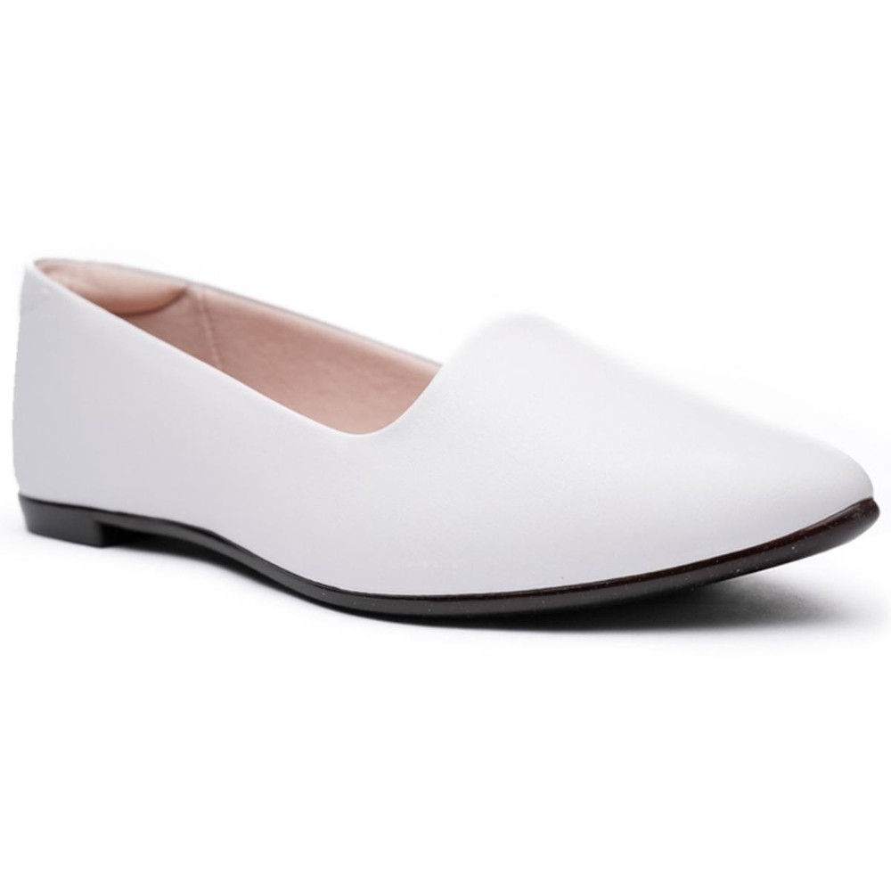 Sapatilha Moleca Slipper Basica Bico Fino – Branco