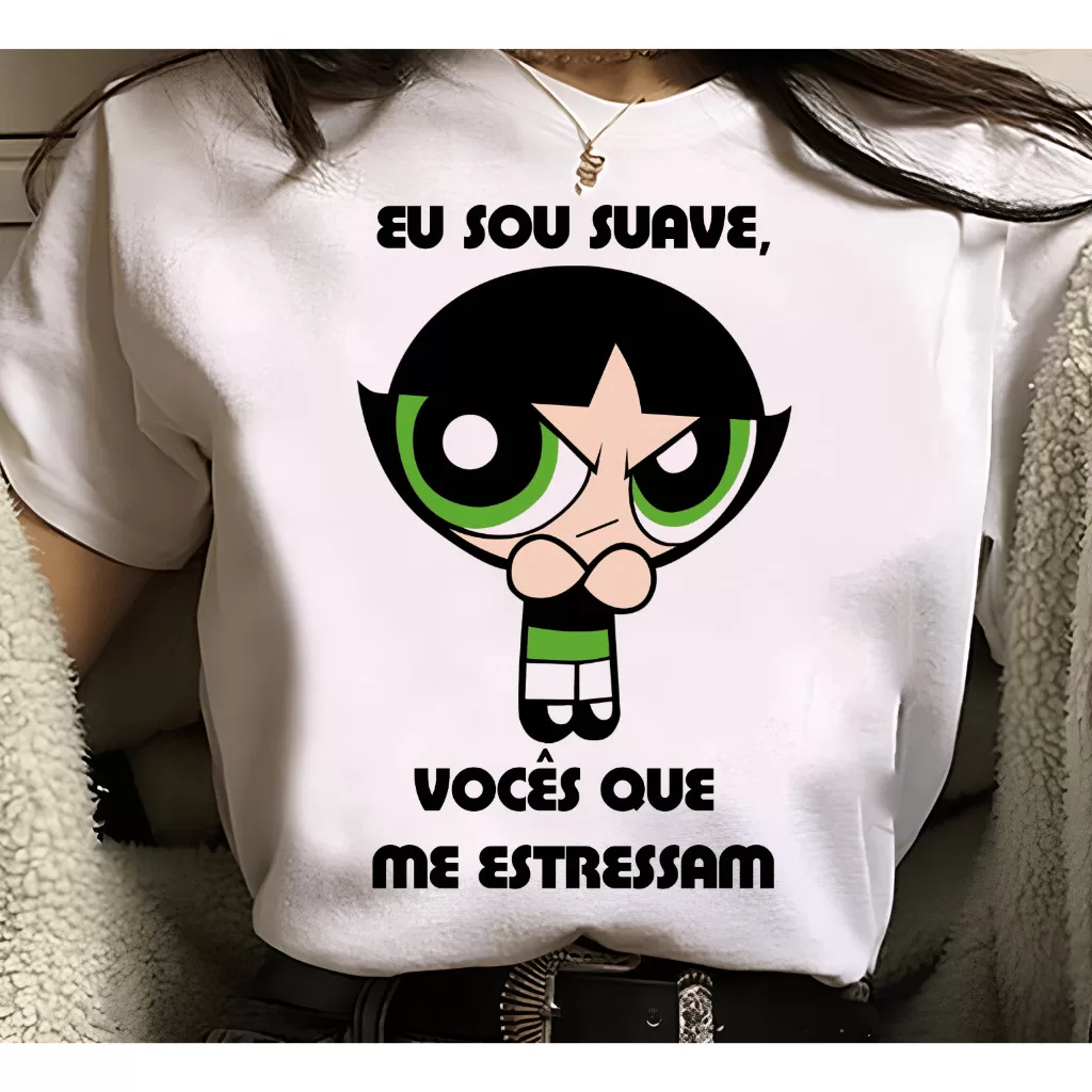 Camiseta Docinho eu sou suave vocês que me estressam Meme