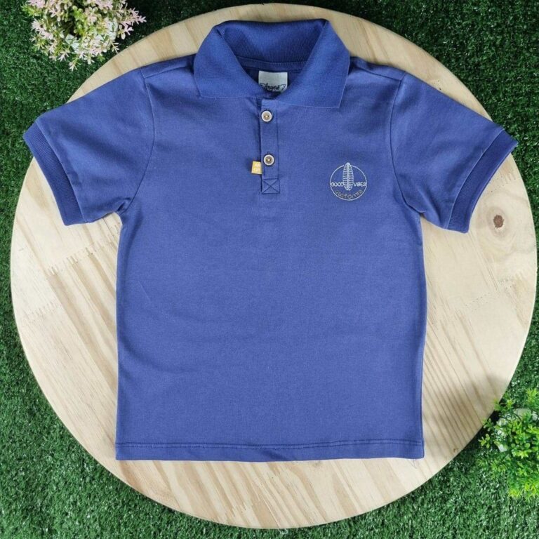 Camiseta Polo Azul Marinho Good Vibes Infantil