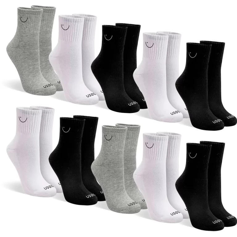 Kit com 10 Pares De Meias Cano Médio Adulto Uniss