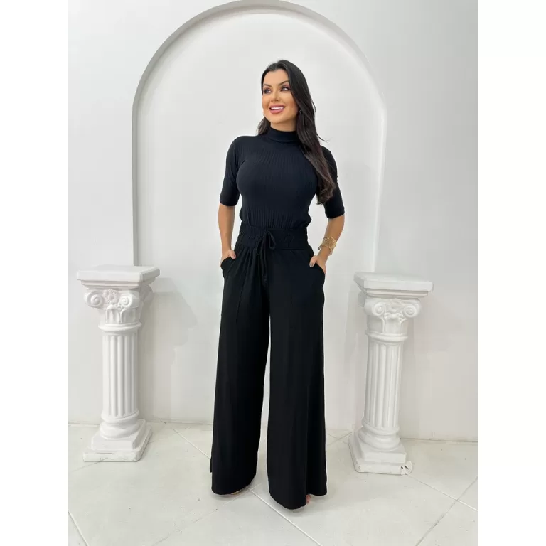 Blusa Feminina Lisa Gola Canelada Premium Conforto