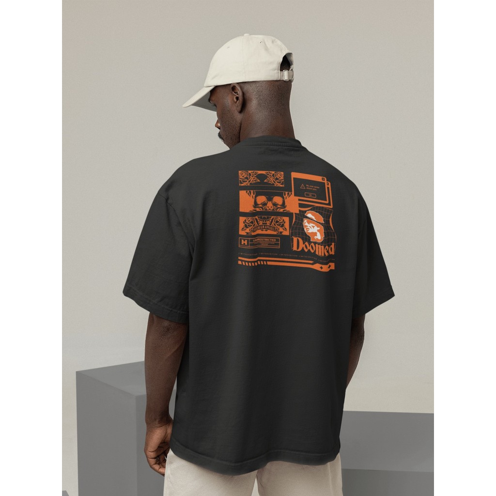 Camisa Camiseta Oversize Streetwear Masculino e Feminino 100% Algodão Treino e Dia a Dia Preto e Off