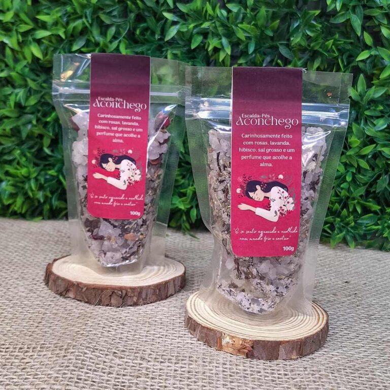 Kit com 2 Escada Pés e Sais de Banho Aconchego